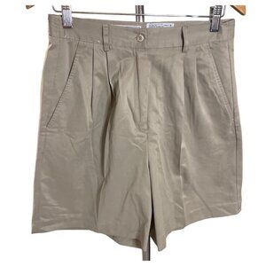 Vintage 90s Izod Club Khaki Pleated High Waisted Mom Shorts Sz 8